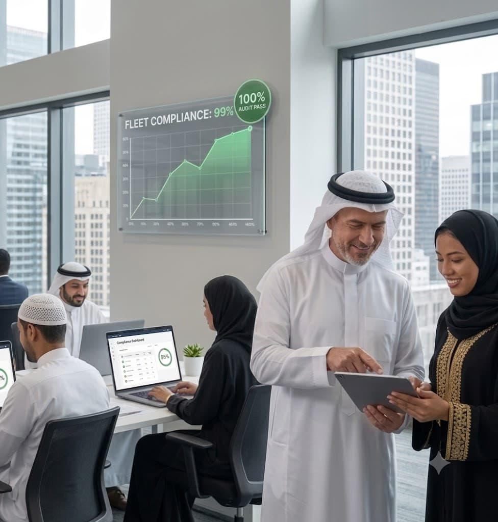 YASM Arabia case study dashboard showing endpoint compliance